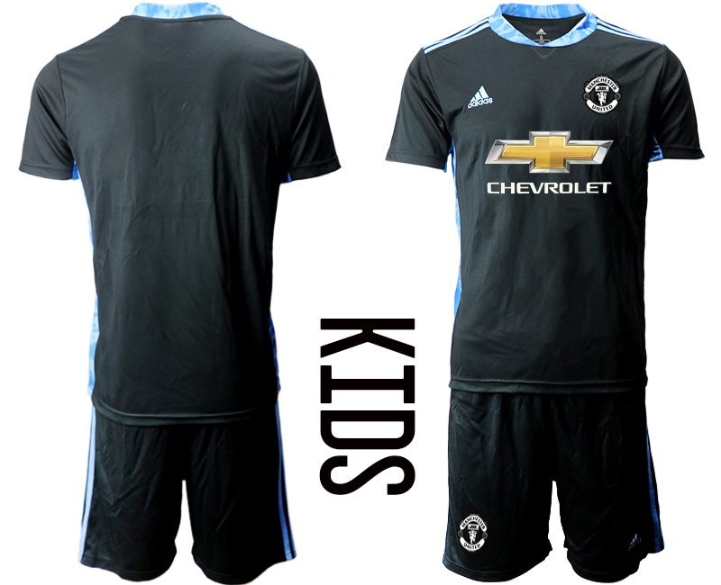 Youth 2020-2021 club Manchester United black goalkeeper blank Soccer Jerseys1->manchester united jersey->Soccer Club Jersey